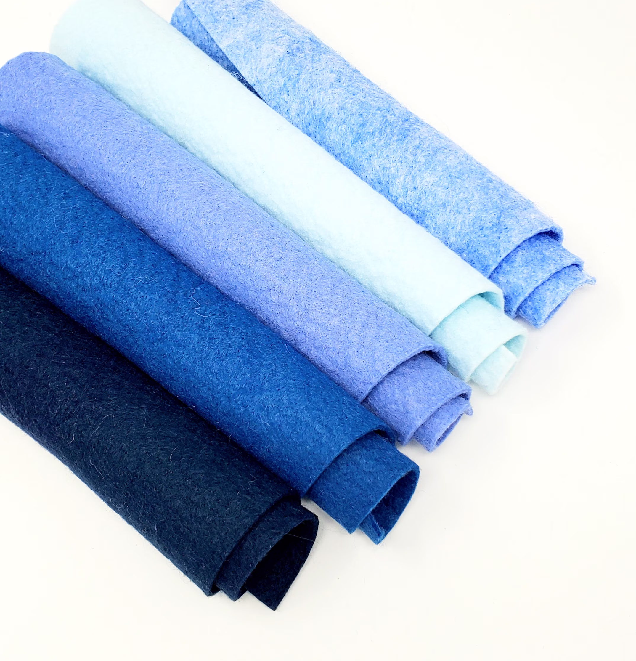 Hand Washed Merino Wool Blend Felt 5 Sheets 9"x12" Collection Blueberry Lemonade