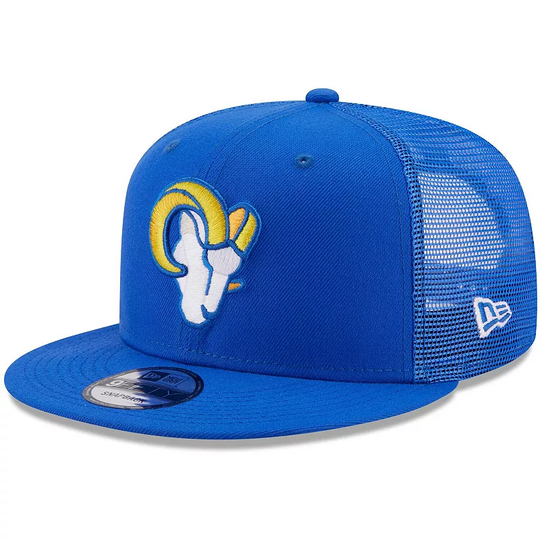 Men's New Era Royal Los Angeles Rams Ram Head Classic Trucker 9FIFTY Snapback Hat, LAR Blue