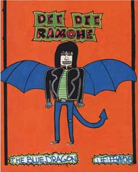 Ramones Dee Ramone Blue Dragon Sticker Decal - Rock Band