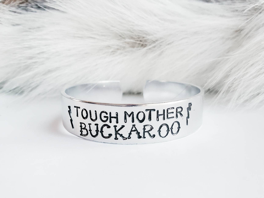 Buckaroo Bracelet, Stamped Aluminum, Western Jewelry, Rodeo Cowgirl Gifts