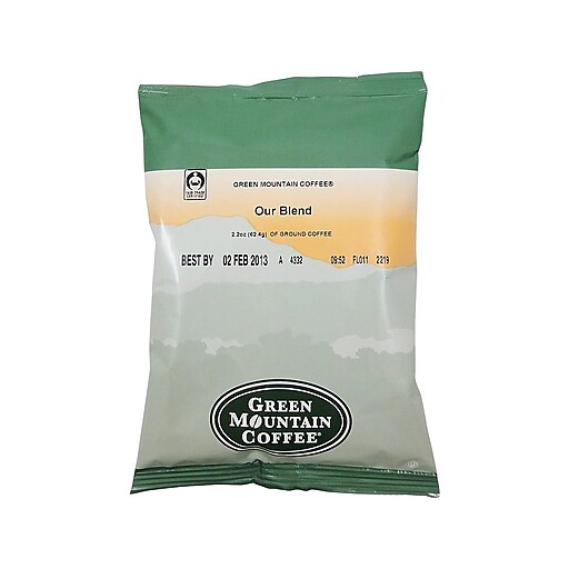 Green Mountain Our Blend Ground Coffee, Light Roast, 100/Carton (4332)