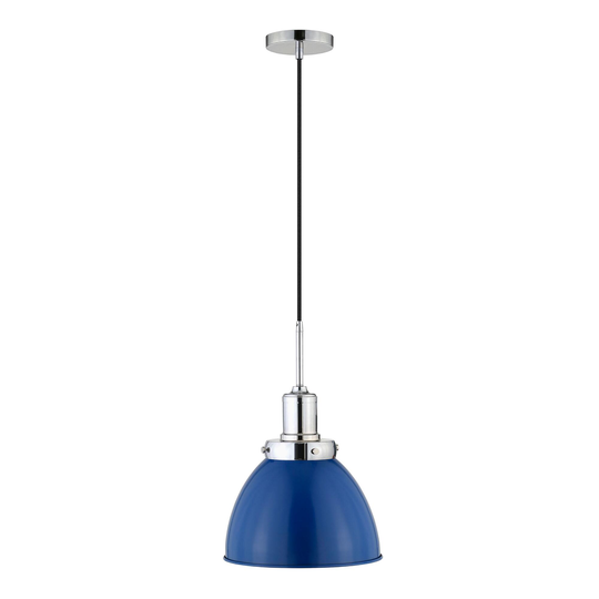 Blue Metal Dome Shade Iris Pendant Lamp by World Market