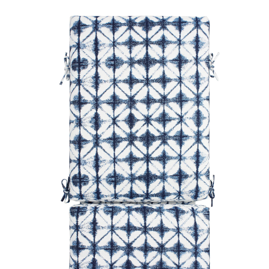 Sunbrella Indigo Tile Outdoor Patio Chaise Lounge Cushion: Blue - Acrylic by World Market