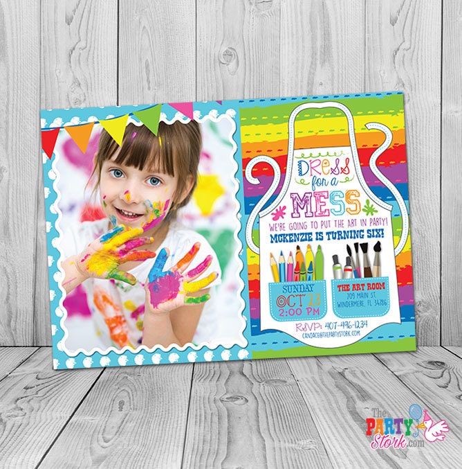 Paint Party Invitation With Photo