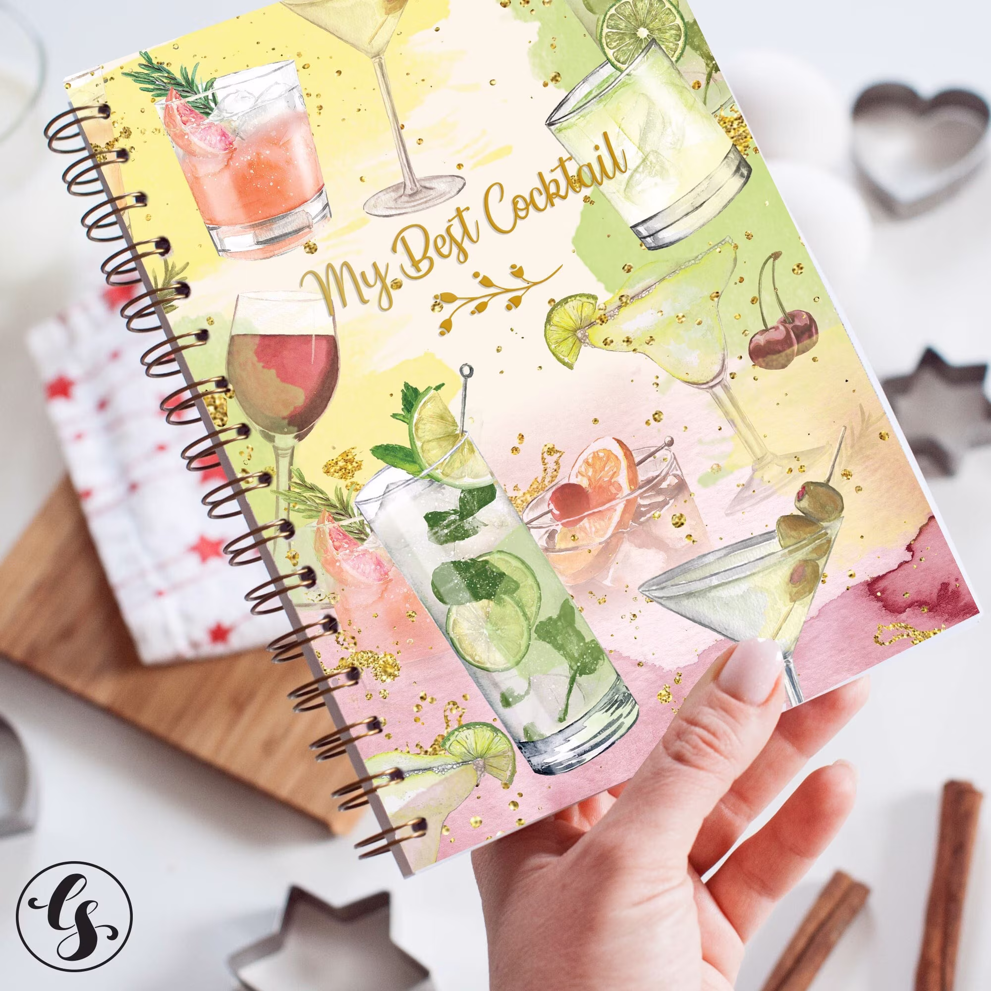 Cocktail Recipe Book Personalized Family Drink Book Christmas Gift For Wife Boss Notebook