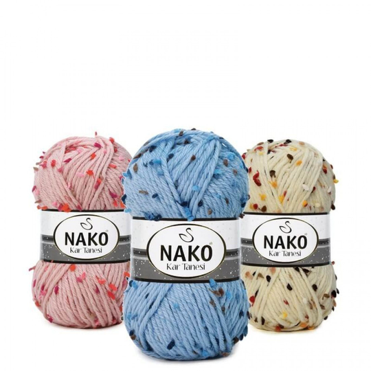 Nako Kar Tanesi Yarn, Wool Blend Yarn, 100G 100M 3.52 Oz Premium Acrylic Yarn Perfect For Stylish Scarfs & Hats, Soft Bulky