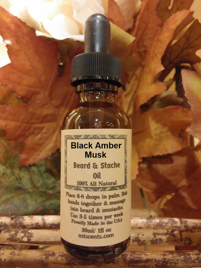 Black Amber Musk Beard Oil 30Ml/1Oz, Blend Of Black Amber, Clove, Nutmeg, Musk Fragrances