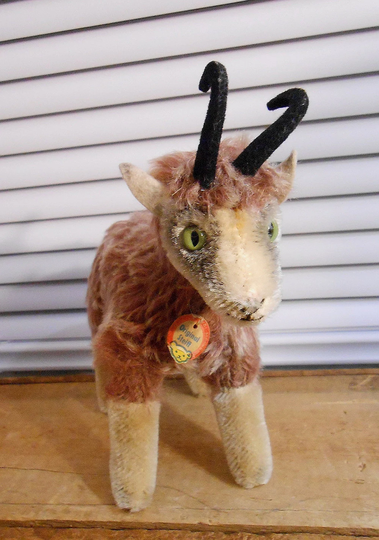 Vintage Steiff 6" Ram Goat Chamois - Mohair, Chest Tag