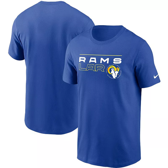 Men's Nike Royal Los Angeles Rams Broadcast Essential T-Shirt, Size: Medium, Blue