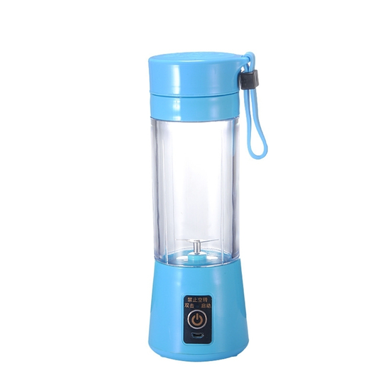 400ml Portable USB Electric Fruit Juicer Smoothie Maker Blender Squeezer Bottle - blue, 1