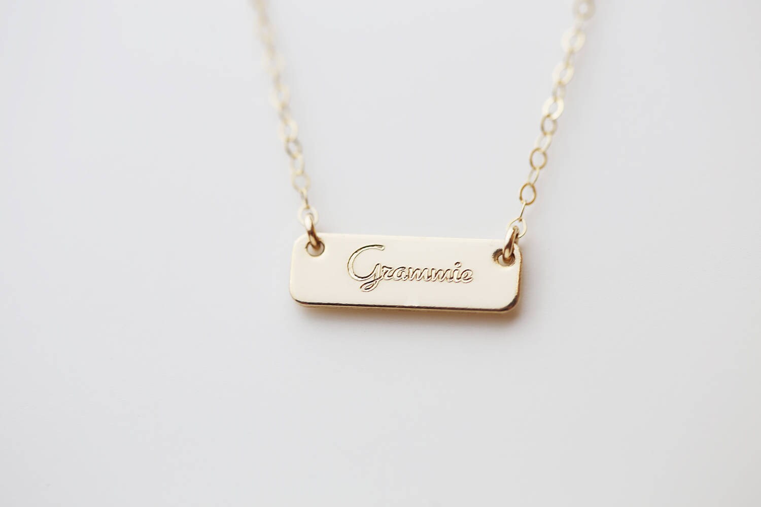 Personalized Mini Name Necklace For Initials, Name, Date Gold, Silver Custom Name Bar Monogram & Valentine's Day Gift