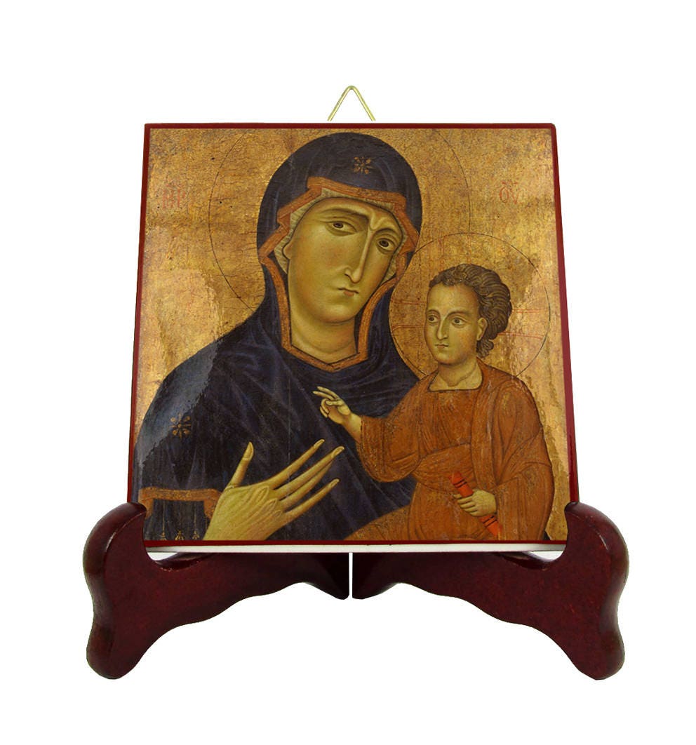 Madonna & Child Icon On Tile - Religious Gifts Virgin Ceramic Mary Art Holy