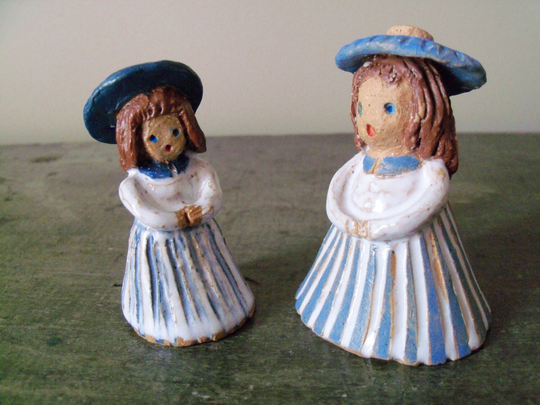 Set Of Two Handmade Pottery Figurines