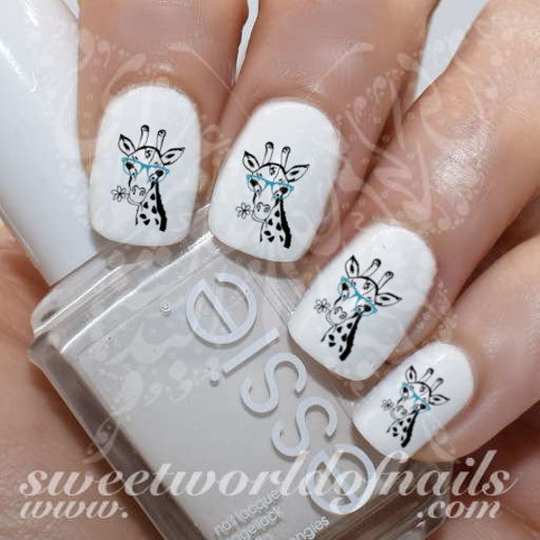 Giraffe Nail Art Water Decals Wraps
