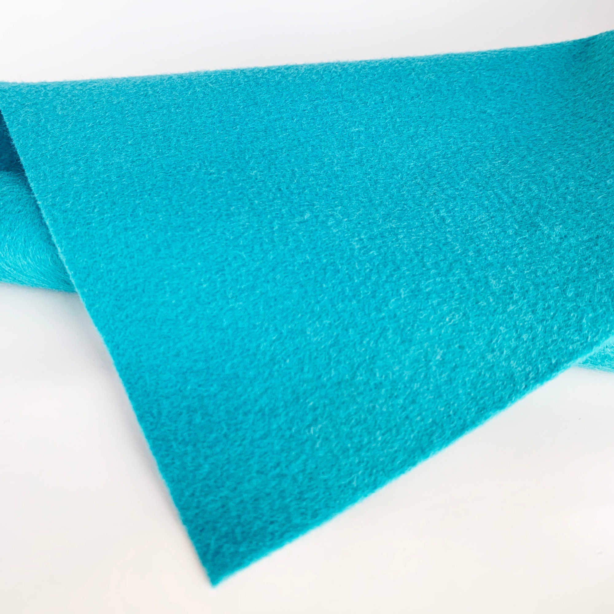 Peacock Wool Felt, Merino Blend Felt Yardage, Fabric, Blue Yardage