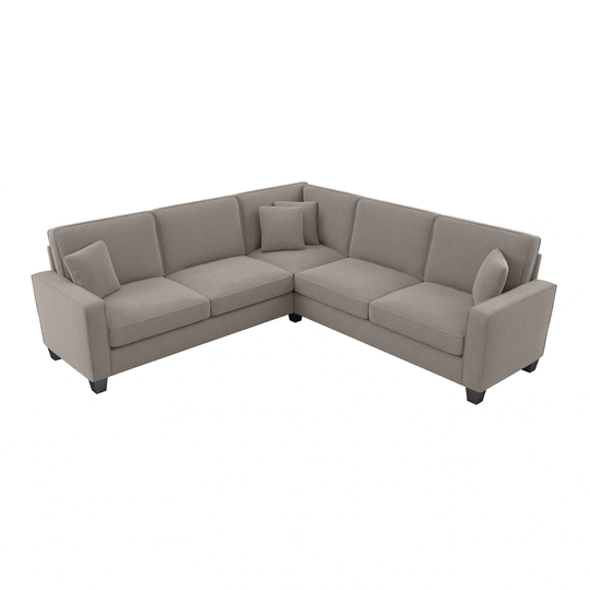 Bush Furniture Stockton Modern Beige Herringbone Fabric Polyester/Blend Sectional in Brown | SNY98SBGH-03K