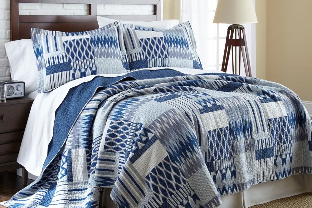 Amrapur Overseas Aubrey Multi Multi Reversible Full/Queen Quilt (Blend with Polyester Fill) | 3CTNQLTG-AUB-FQ