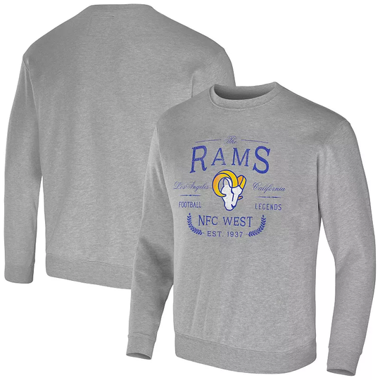 Men's NFL x Darius Rucker Collection by Fanatics Heather Gray Los Angeles Rams Pullover Sweatshirt, Size: Medium, LAR Grey