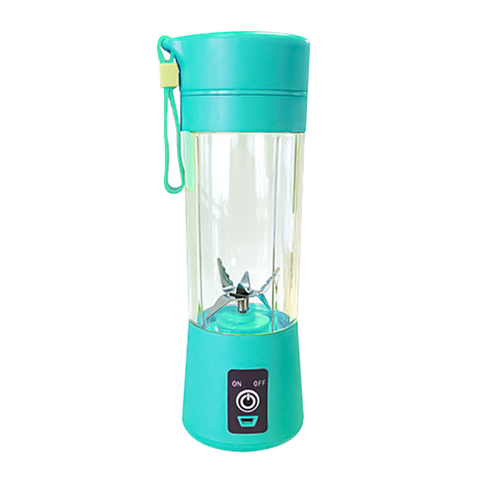 400ml Portable 6 Blades Blender USB Rechargeable Fruit Juice Cup Bottle Mixer - blue