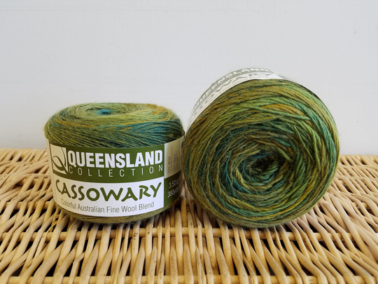 Wool Blend Sock Yarn, Gradient Cassowary By Queensland Collection, Avocado 08