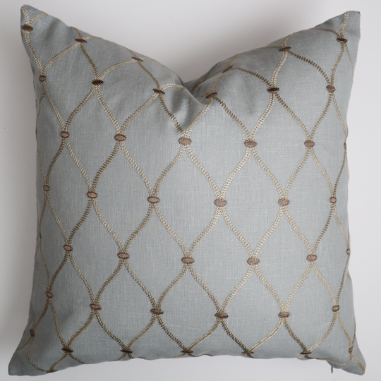 Genova Haze Embroidered Cotton Blend Pillow Cover - Cover