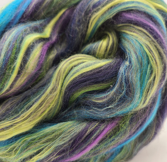 Northern Lights, Merino/Bamboo Blend, 23 Micron, 4 Oz Braid, Combed Top, Roving, Spinning Fiber, Custom Blend