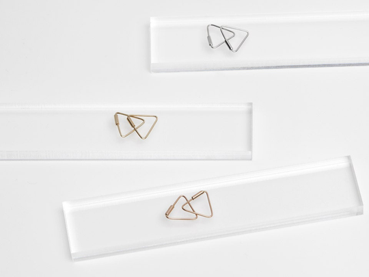 14K Gold Wire Triangle Hoop Earrings