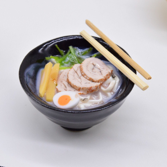 Miniature Ramen Japanese Cuisine in Ceramic Bowl Size 25mm With 1 Pair Of Chopsticks. Food Decorate Doll's House