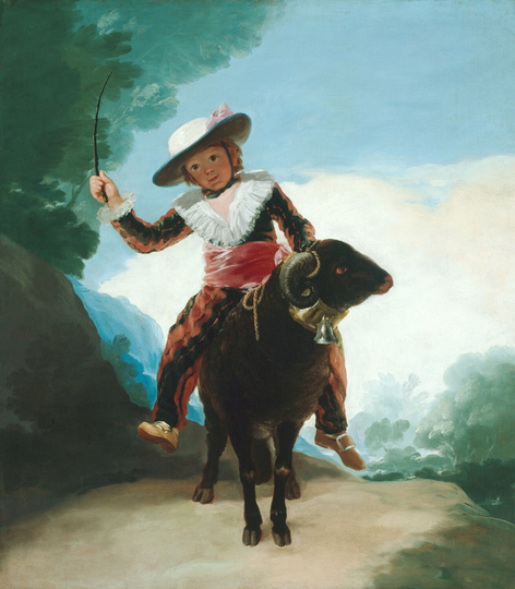The Boy On A Ram Riding Spain Painting By Artist Francisco Goya Matte Paper Or Canvas Repro Free Shipping in Usa