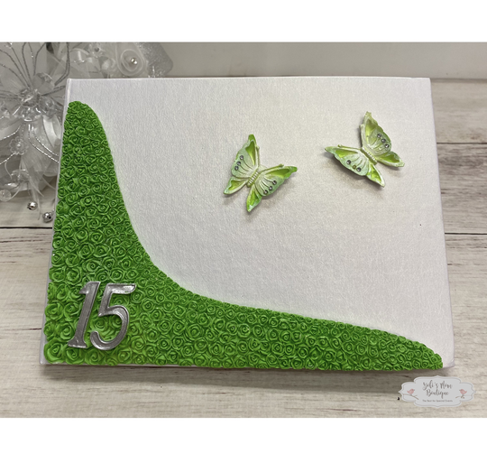 Fast Shipping Signature Albums, Quinceañera Beautiful Participants Album With Butterflies