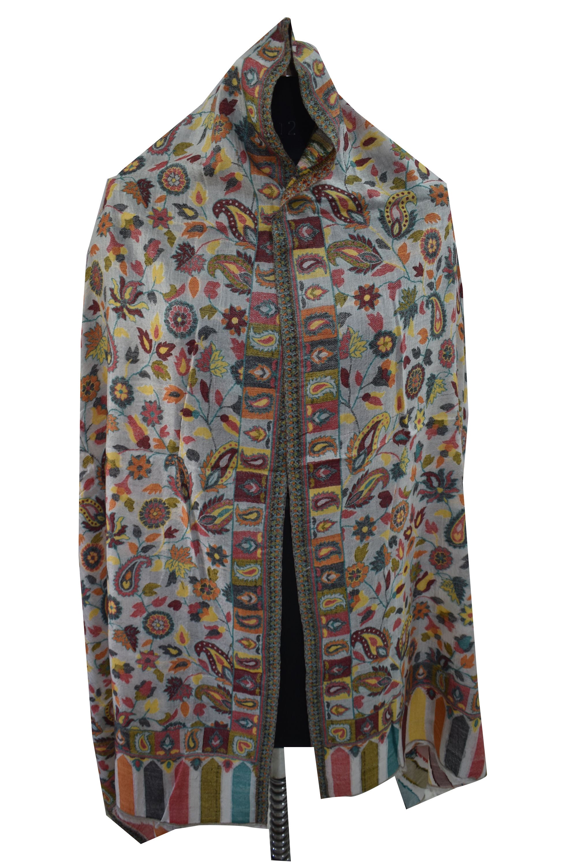 Wool Blend Shawl Jamawar Stole Scarf Wrap Sh309