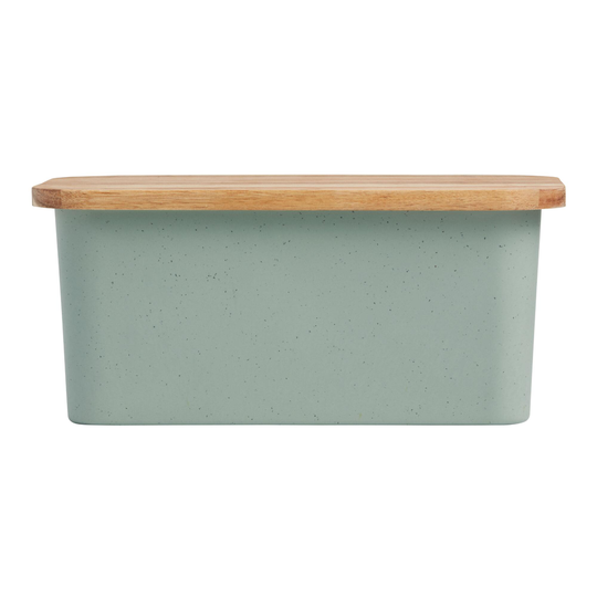 Sage Bamboo Fiber and Coffee Grounds Bread Bin with Lid: Green by World Market