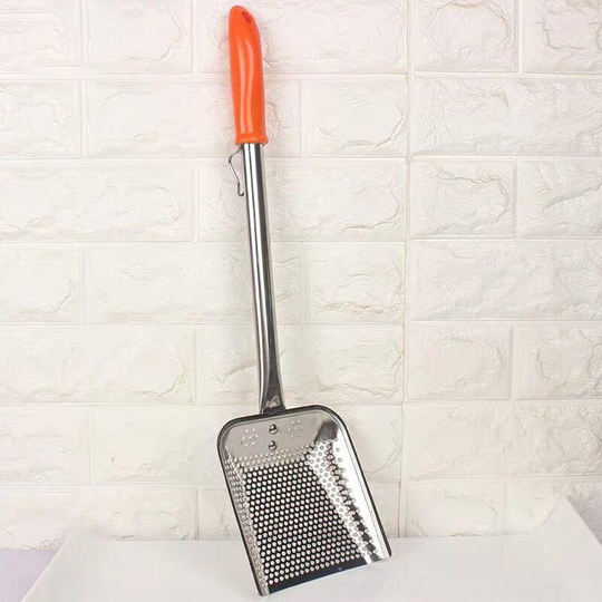 Stainless Steel Punching Long Handle Spatula Colander Kitchen Cooking Strainer