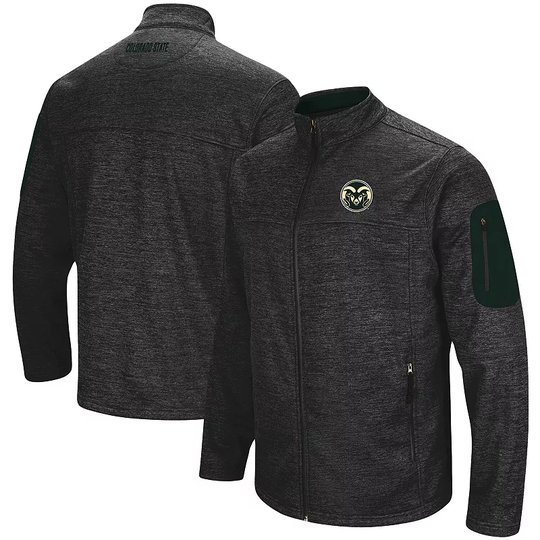Men's Colosseum Heathered Charcoal Colorado State Rams Anchor Full-Zip Jacket, Size: Medium, CST CHARCO
