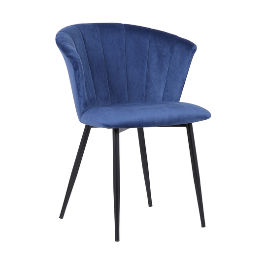 Armen Living Lulu Contemporary/Modern Polyester/Polyester Blend Upholstered Arm Chair (Wood Frame) in Blue | LCLUCHBLBLUE