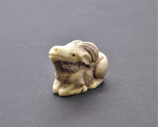 Vintage Resin Ram Figurine. Hand Carved With Lots Of Details