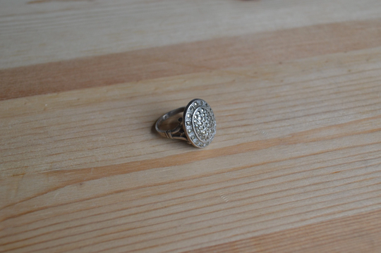Nice Antique Art Deco Style Sterling Silver Cocktail Ring With Marcasites/Marcasite Qwfgbj