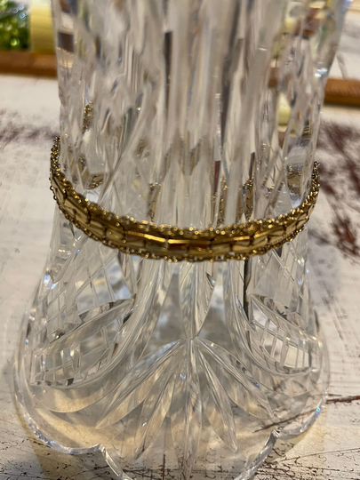 Free Shipping-Goldette-7 Inch Three Strand Gold Tone Bracelet