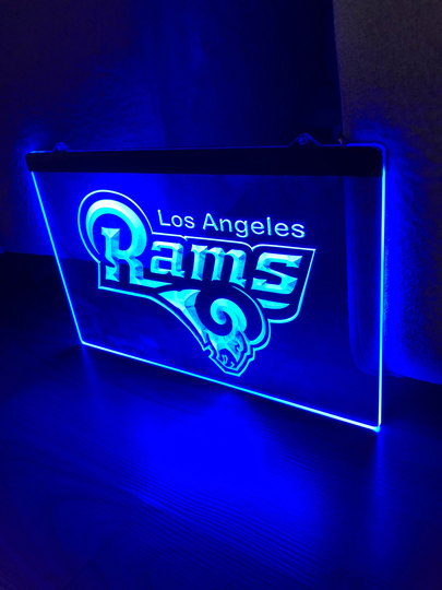 Los Angeles Rams Led Neon Blue Light Sign