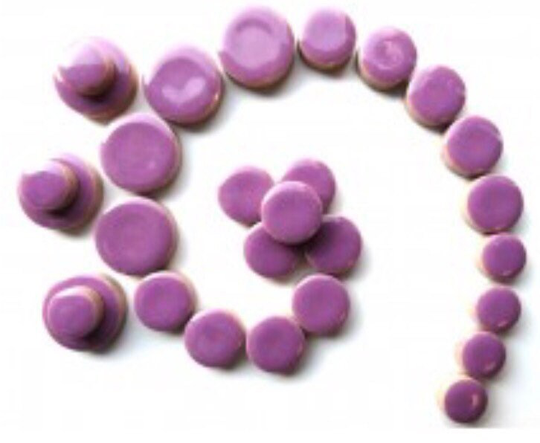 Mosaic Tiles/ Deep Pretty Purple Ceramic Circle Mix | 50G+/-25Piecesceramic Disks//Mosaic Tiles//Mosaic Surplus//Mosaic Surplus
