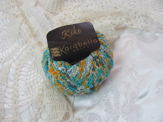 Karabella Kiko Yarn Cotton Blend - 50G 103 Yards Color Turquoise Orange Multi 36911