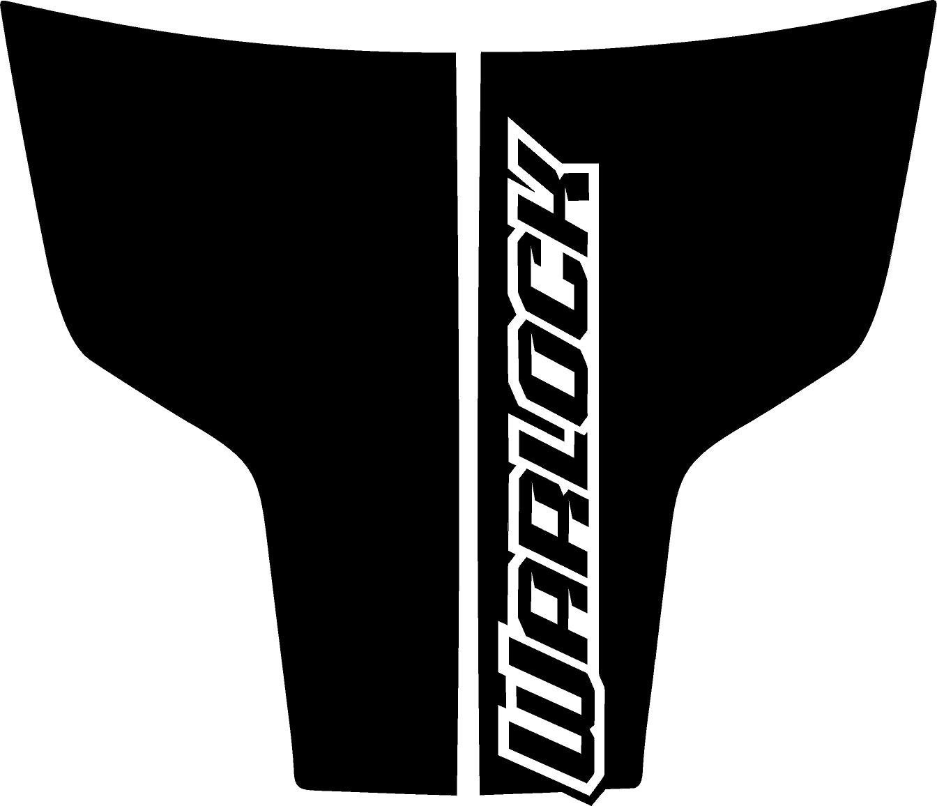 Matte Black - Custom Warlock Text & Stripes 2009-2018 Dodge Ram Srt 1500 Performance Full Sport Hood Decal
