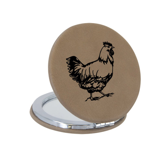 Engraved Compact Mirror With Your Choice Of Farm Animal Design | Gift Award