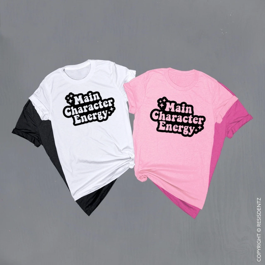 Main Character Energy T-Shirt, Funny Meme Unisex Tee Tri-Blend For Men Or Women