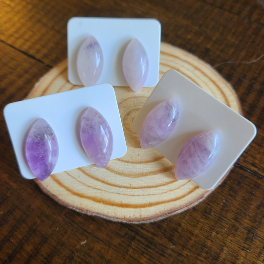 Lavender Jade Stud Earrings