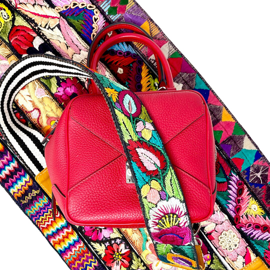 Purse Strap, Bag Guitar Strap, Handmade Bag Straps. Straps For Handbags. Embroidered Guatemalan Handbag Strap