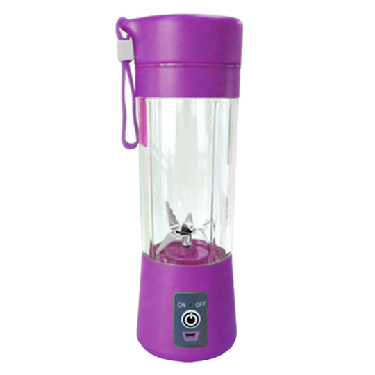 400ml Portable Blender USB Rechargeable Fruit Vegetable Juice Cup Bottle Mixer - purple