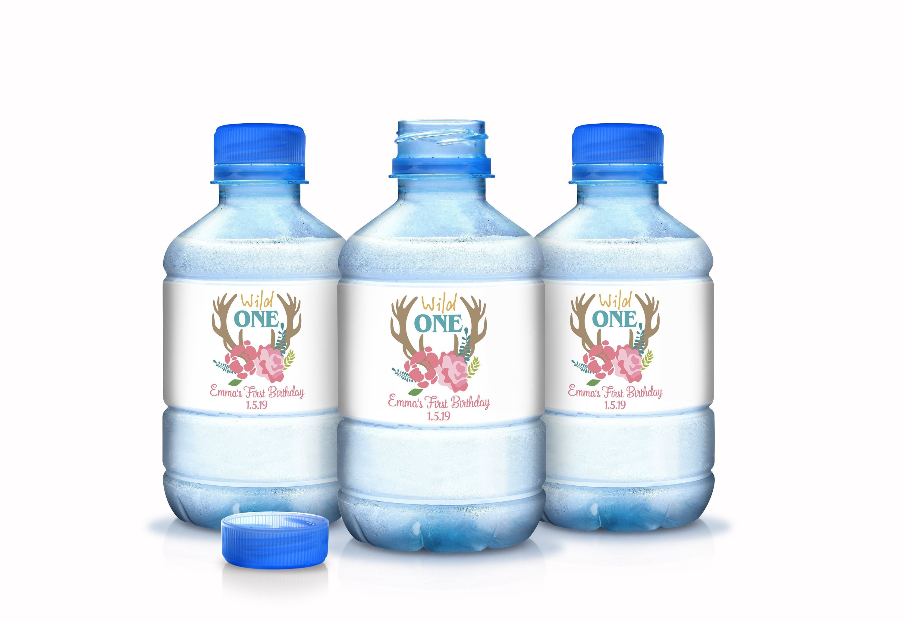 30 Personalized Wild One First Birthday Water Bottle Labels - Party Supplies