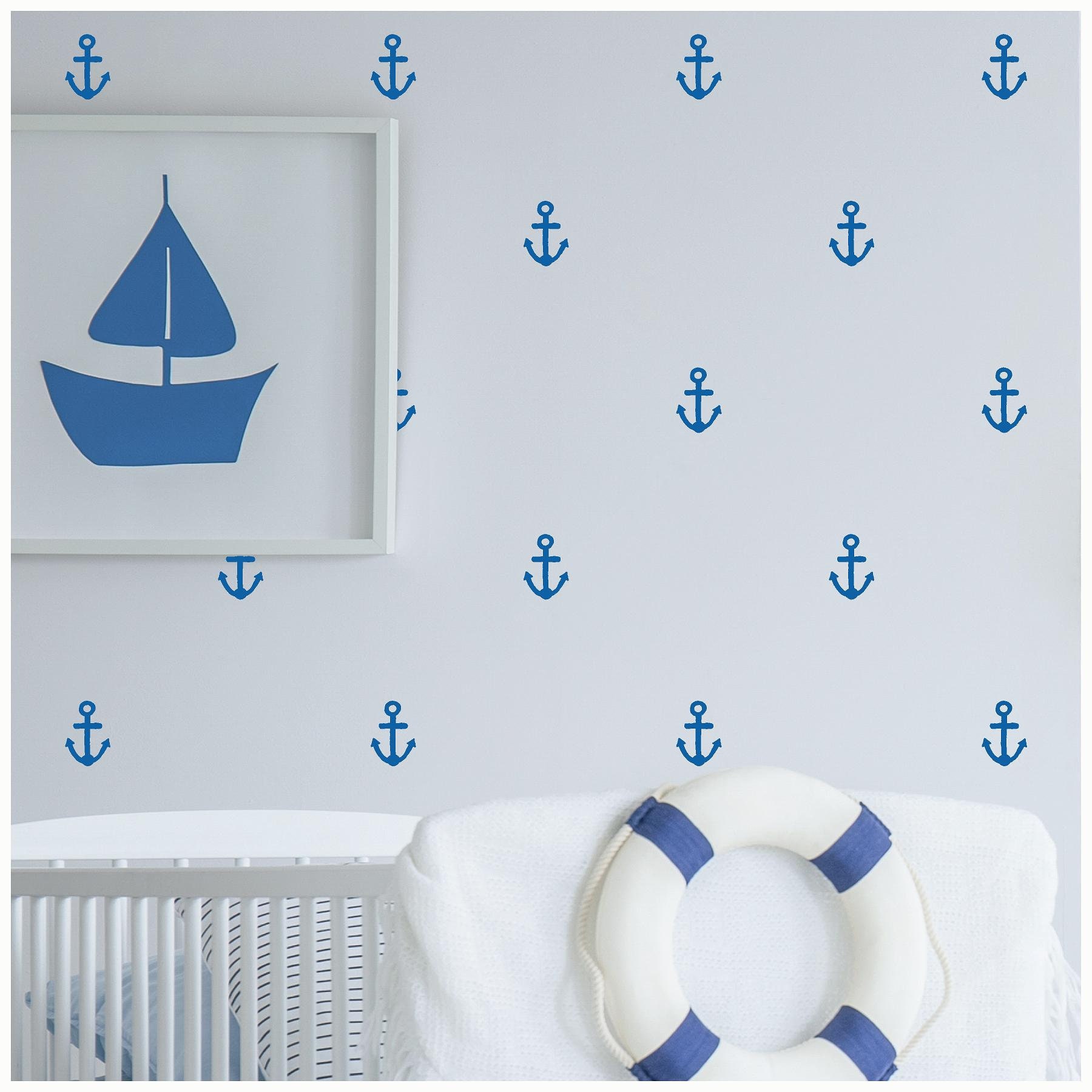 Nautical Anchor Vinyl Decal Set | 3 Sizes & 30+ Colors To Choose From Self Adhesive Wall Pattern Sticker Art