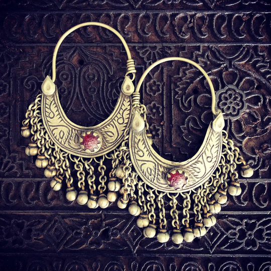 Medium Sized Kashmiri Earrings